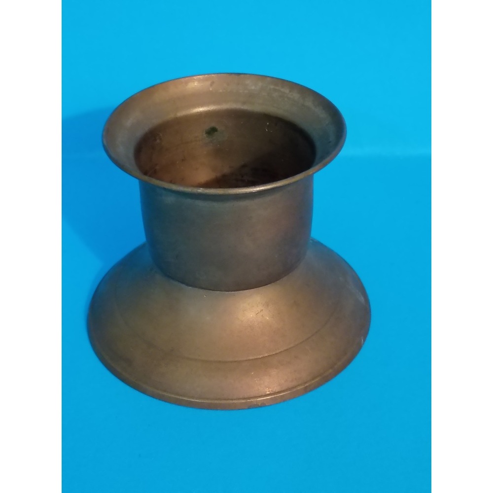 Vintage Brass Candlestick Holder Flared Base Made in India Antique Gold Tone